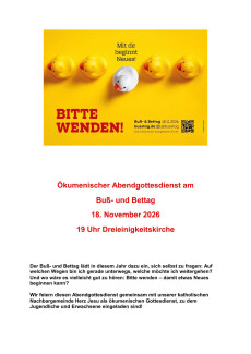 Ökumenischer Abendgottesdienst Buß- und Bettag