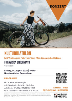 Mit Violine und Fahrrad 