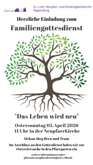 Gemeindebaum zum Motto "Das Leben wird neu"
