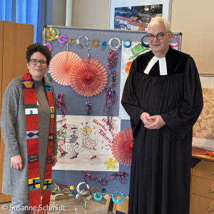 Susanne Schmid und Pfarrer Koschitzke